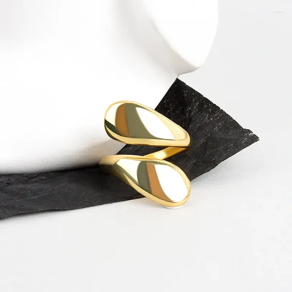 Anéis de cluster NBNB prata cor de ouro na moda simples torcido anel ajustável para mulheres moda vintage menina dedos abertos festa jóias presente