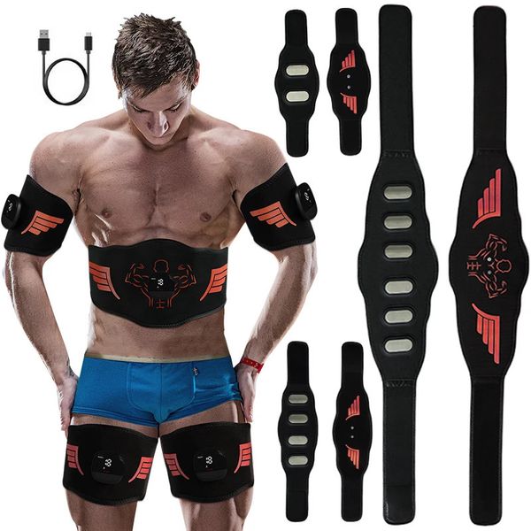 Kalorienverbrauch EMS Bauchtrainer Gürtel Muskelstimulator Körperschlankheitsgürtel für Bauch Arm Bein Gewichtsverlust Fitness 231226