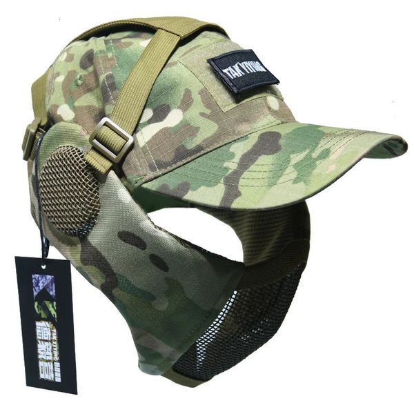 Airsoft Paintball 231227 için Kulak Koruma Kapağı ile Taktik Katlanabilir Örgü Maske