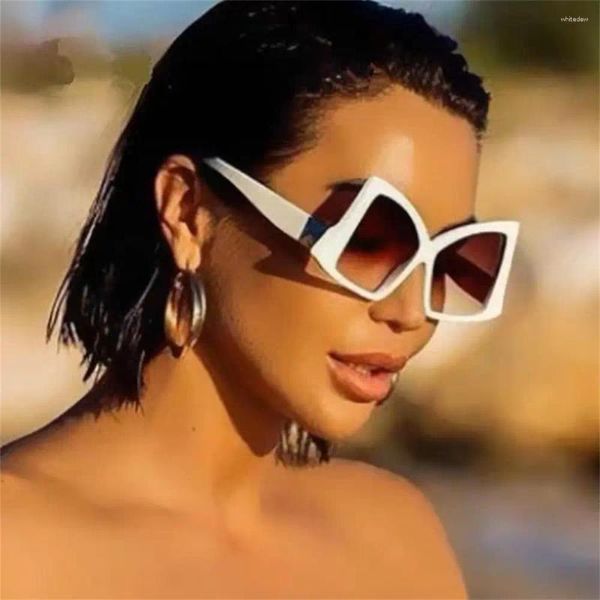Солнцезащитные очки персонализированные кошачьи глаза женские очки нерегулярные квадратные модные галстуки 2023 года.