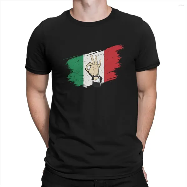 Magliette da uomo T-shirt con gesti di moda Camicia da uomo in cotone con scollo a O, regalo italiano T-shirt a maniche corte Top per adulti