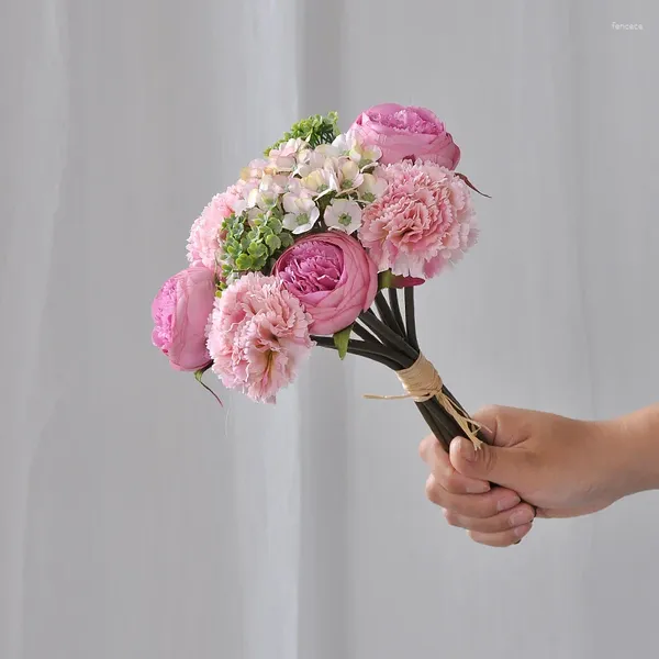 Hochzeit Blumen 1 Bouquet Hand Künstliche Pfingstrose Herbst Seide Gefälschte Für Wohnzimmer Haus Garten Valentinstag Geschenk