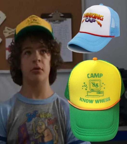 Stranger Things Temporada 4 Codão Codão Cosplay Dustin Baseball Hat Mesh Pensando Chapéus de Sunshade Adult Unisex Prop Party4209000