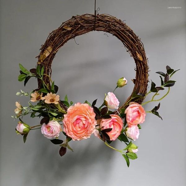 Fiori del matrimonio NZUK NATURALE RATTAN GHERA CHOOP GARLAND ANCI ANCIGLIO ANCIFICATO CARATTURA PER INTERIO