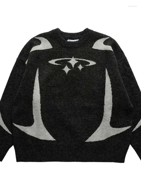 Женские свитера, винтажный вязаный свитер, женский теплый пуловер в стиле Харадзюку со звездами, женский зимний толстый свободный джемпер с длинными рукавами, трикотаж