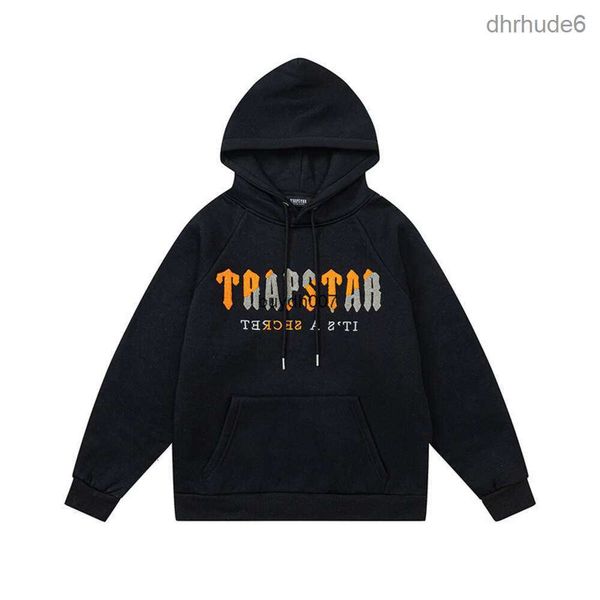 1fa0 Felpa con cappuccio da uomo e da donna 2023 Autunno/inverno Nuovo Trapstar Giallo Nero Asciugamano ricamato Maglione di peluche QRDF