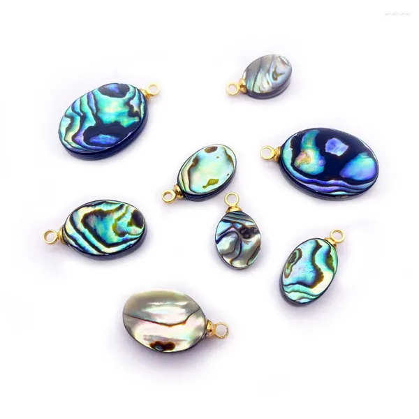 Anhänger Halsketten 2 stücke Natürliche Abalone Shell Oval Farbe Perlmutt Schmuck Machen DIY Halskette Zubehör Exquisite Geschenke