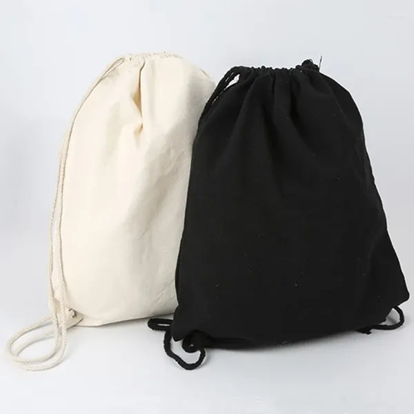 Сумки для покупок ISKYBOB Холщовая сумка на плечах с завязками и карманами на заказ Креативный студенческий рюкзак Хлопковая сумка