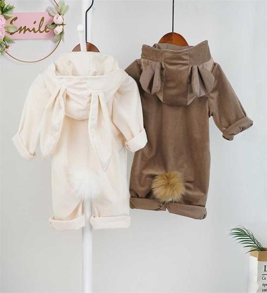 Outono bebê menino roupas menina com capuz macacão nascido primavera inverno coelho urso trajes dos desenhos animados roupa vetement garcon 2110227312902