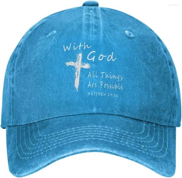 Cappellini con Dio Tutte le cose sono possibili Berretto da baseball unisex con fede cristiana
