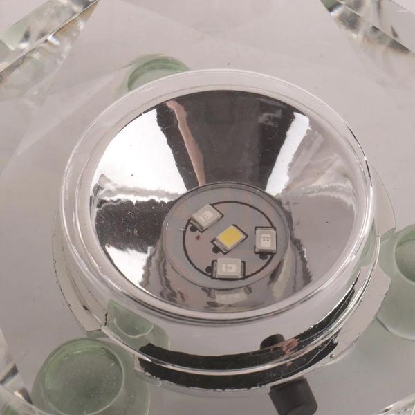 Cucchiai Base luminosa a LED in cristallo Piedistallo lampeggiante automatico multicolore Display a colori con supporto illuminato Piastra di visualizzazione con superficie superiore piatta
