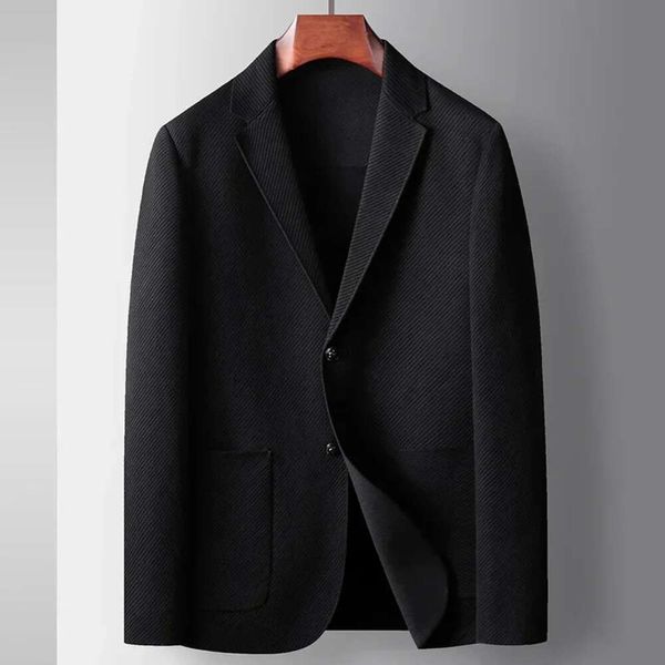 Blazer masculino de inverno de alta qualidade Designer de jaqueta de terno formal de cor sólido vestido de casaco preto marrom M-4xl