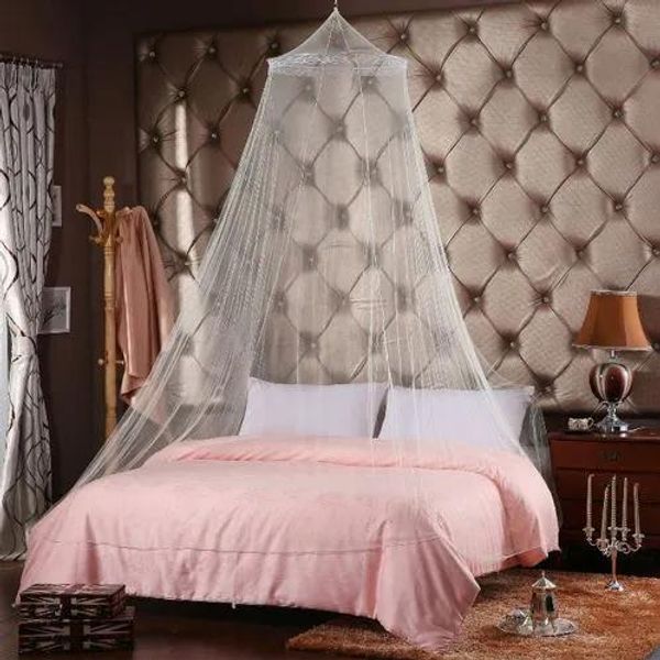 Elegante zanzariera per letto matrimoniale a baldacchino per insetti, rete circolare a baldacchino, tende da letto, tenda repellente per zanzare, Casa Bianca