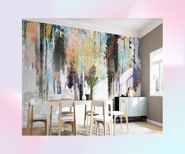 Tapeten Moderne abstrakte Graffiti-Kunst 3D-Wandbild Tapete Europäische Retro-Tintenmarkierung Goldenes Wohnzimmer Schlafzimmer TV-Hintergrundwand P5363056