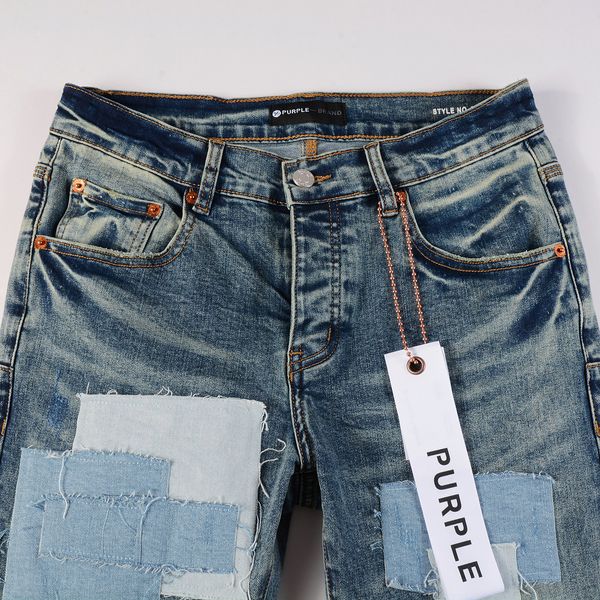 Designer jeans jeans viola jeans pantaloni vintage a punto di lusso motivi da uomo vernicia