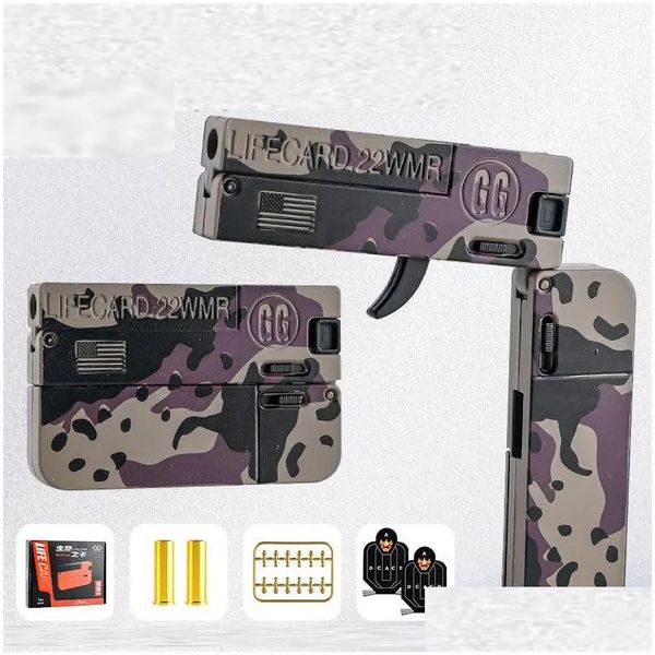 Toys Gun Toys Lifecard Folding Toy Pistol Pistolenkarte mit Soft S Alloy Shooting Model für ADTS Boys Kinder Geschenke Drop Lieferung DHWG