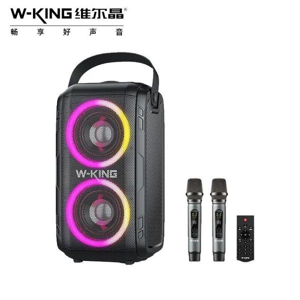 Altoparlanti Wking T9 Famiglia Karaoke Party Colorato Rgb Wireles Altoparlante Bluetooth Portatile 80w Ad alta potenza Tws Subwoofer stereo Caixa De Som