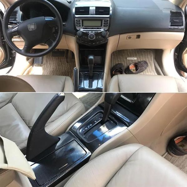 Honda Accord için Çıkartmalar 20022007 İç Merkez Kontrol Paneli Kapı Tutucu 3D 5D Karbon Fiber Çıkartmalar Çıkartmalar Araç Stil Accessorie286