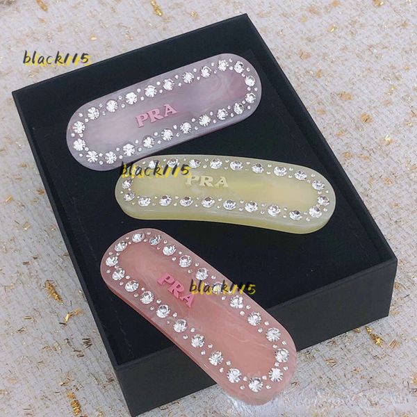 Grampos de cabelo Barrettes 2024 Marca Letras Designer Cabelo Clip Barrettes Luxo Brilhante Diamante Acrílico Clássico Grampos de Cabelo Meninas Mulheres Festa Jóias Presente Atriz Cabeça