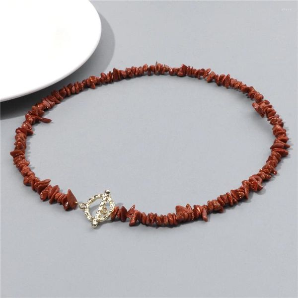 Collane con ciondolo Collana di ghiaia da donna Perline di pietra naturale Agate Quarzo Crush Regalo di gioielli curativi per spiaggia estiva