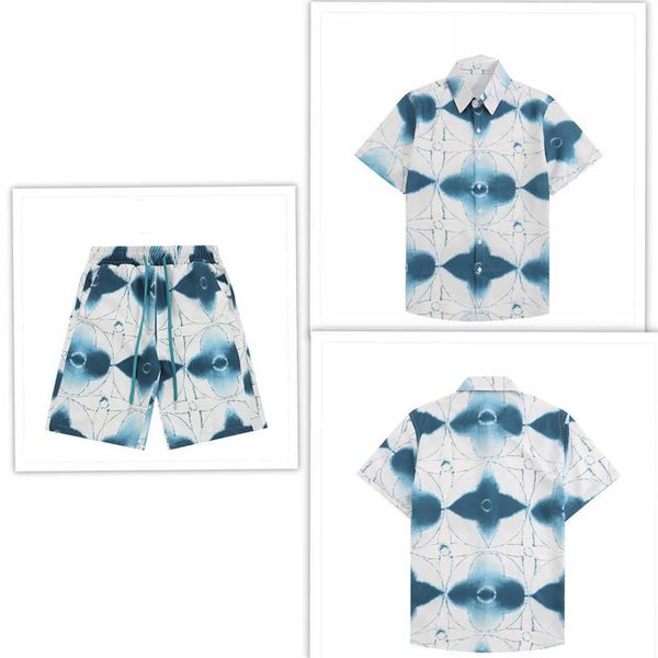 Дизайнерская пляжная летняя мужская модная рубашка с коротким рукавом и шорты, комплект спортивной одежды M-xxxl