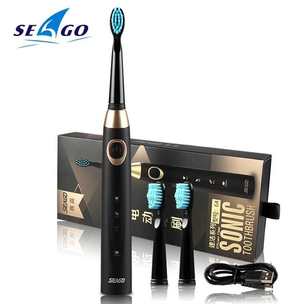 Escova de dentes Seago escova de dentes elétricos de dentes USB dentes recarregáveis ​​Massage massageie de dentes de dentes ultrassônicos de dentes de dentes de dentes limpos e4