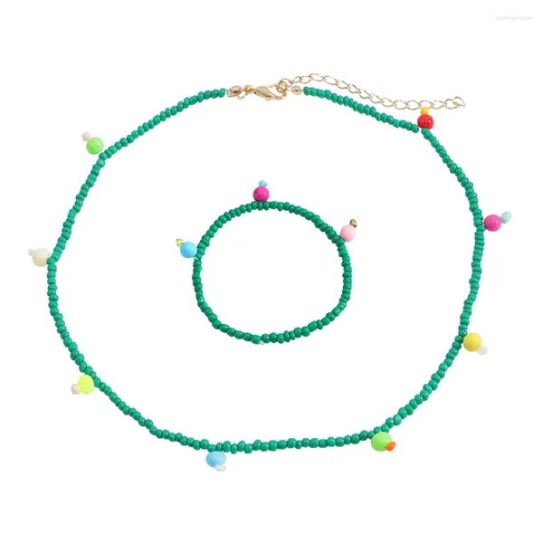 Collane con ciondolo Vedawas 2023 Collana di perline di Natale Gioielli per donne Bambini Braccialetti con ciondoli fatti a mano in acrilico multicolore boemo Dito