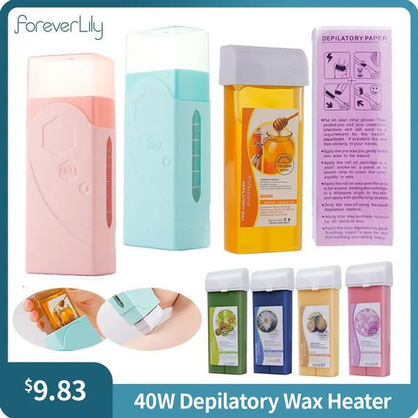 Foreverlily Depilatory Wachsheizungsmaschine Rollen Sie Wachspatronen Haarentfernungscreme Heizungsgerät Home Epilator Wachs Wärmer 231227