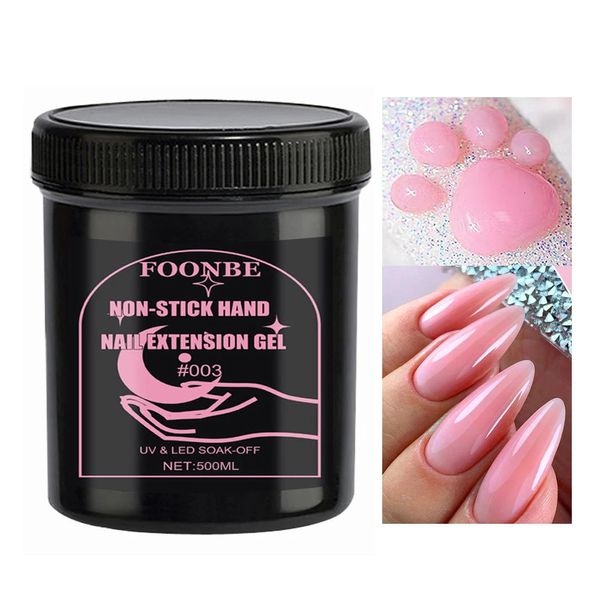 500 ml di estensione antiaderente estensione gel nail art gel solido intaglio a forma di fiori glu polacco UV chiaro rosa facile esteso gel unghie 231227 231227