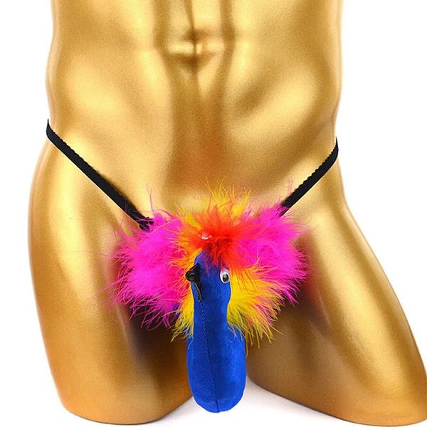 Homens sexy breve criativo dos desenhos animados pássaro respirável tanga engraçado boate palco moda roupa interior cuecas gays roupas sissy homo 231226