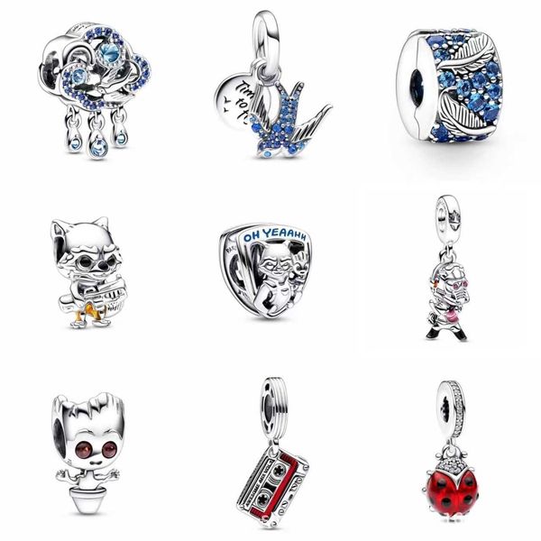 Orecchini Collana Pan Jiaduola in argento puro 925 Nuovo fai da te perline di rondine Robot classico Serie per la festa della mamma Accessori Bracciale