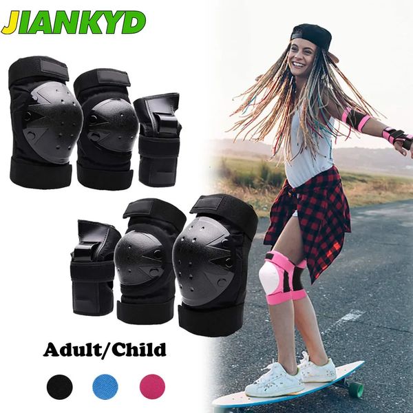 Kniekolben für Erwachsene/Kinder Ellbogen Handgelenk Wachen 3 in 1 Schutzausrüstung für Multi Sports Skateboarding Skating Cycling Scooter 231227