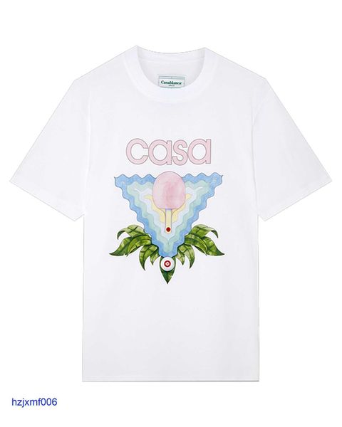 Pmug T-shirt da uomo 23ss New Casablanca Designer Classic Fashion Maglietta in cotone Tennis da tavolo Fiore Sicilian Uomo e Donna Coppia T-shirt hawaiana a maniche corte