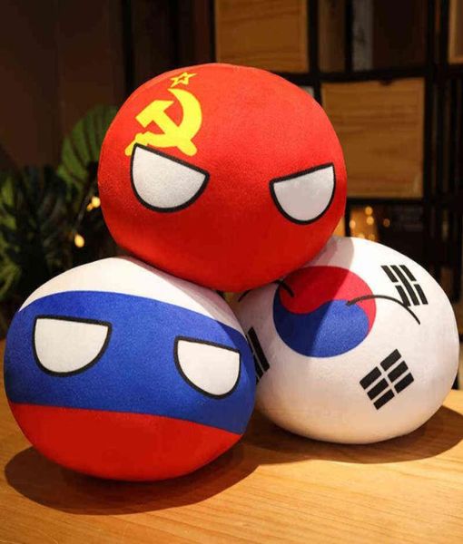 Lustig 10 cm Polandball Country Mini Ball Spielzeug Plüsch Anhänger Plüsch Puppe Countryball Ussr USA Frankreich Russland UK Japan Deutschland Italien H112845735