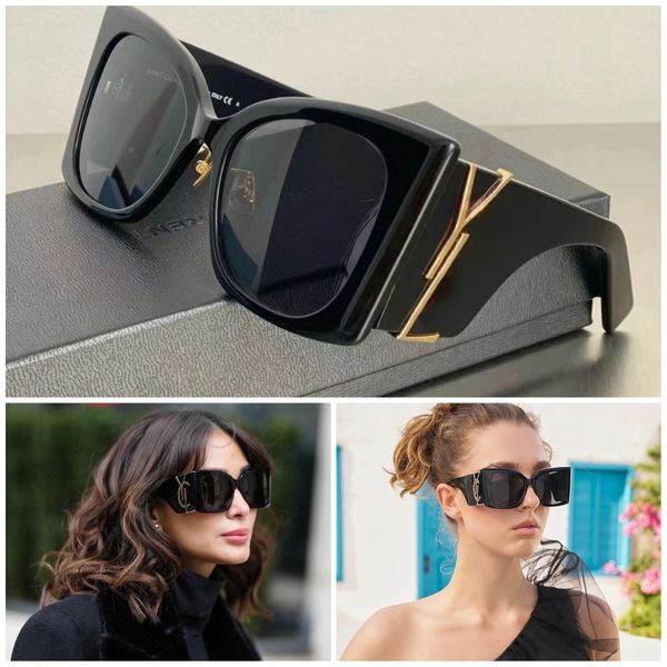 Óculos de sol de designer para mulheres e homens Designer Logo YL Classic Cat Eye Goggle Beach Sun Óculos UV proteção moda carta óculos casuais com caixa