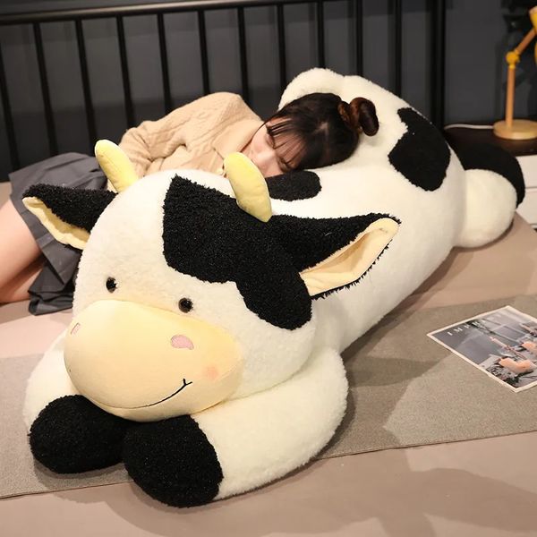 1pc 90 cm 110 cm schöne Milch Kuh Plüschspielzeug Cartoon ausgestopft Tierraft Dolls Schlaftkissen für Baby Mädchen Geburtstagsgeschenke 231227