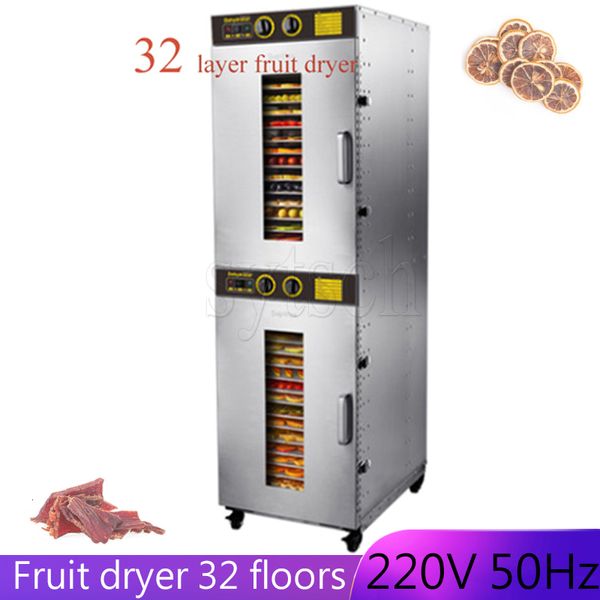 32 Tabletts Fruchtdehydrator Lebensmitteltrockner Edelstahl für industrielle kommerzielle Nutzung visuelle Tür