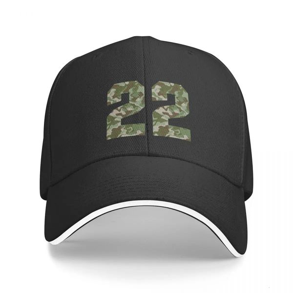 Army Camouflage Numero Ventidue Soldati Lucky 22 Berretto da baseball Visiera Wild Ball Cappello Cappelli maschili Uomo Donna 231226