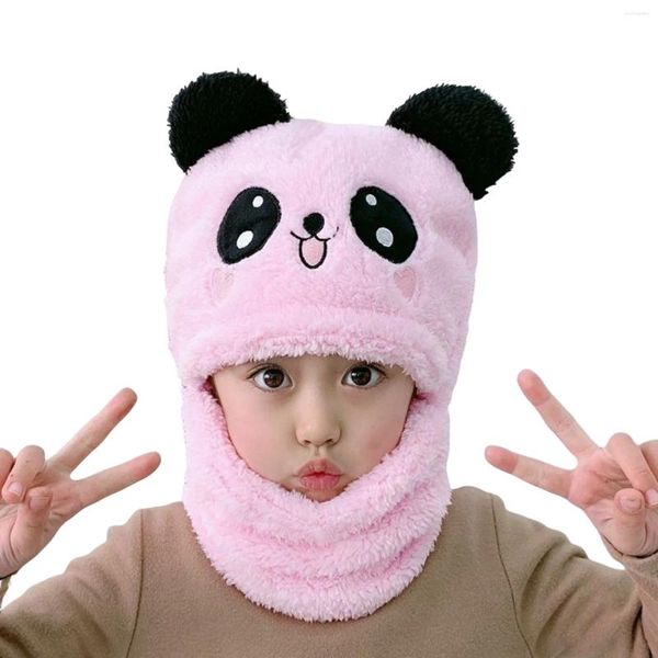 Bérets d'hiver Panda écharpe bonnets chapeau dessin animé fausse fourrure coupe-vent pull léger en peluche