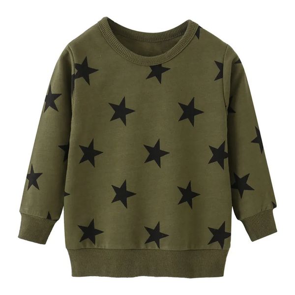 Metri di salto Arrivo star a maniche lunghe Star Print Boys Girls Girls Girls Autumn Spring Kids Clothes Sell Shirts Tops 231227