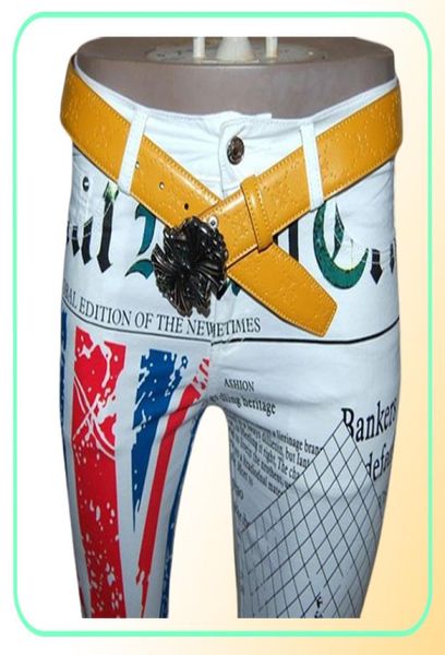 WHOLEMENS UK British Flag Jeans calças coloridas Torre de desenho impresso Moda skinny jeans Jeans casuais calças de jeans 9097398