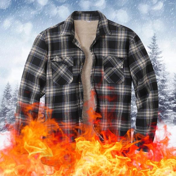 Herrenjacken Kleidung Herren Langarmmantel Formale Männer Plaid Print Breasted Turn-Down-Kragen Einzeljacke H Winter mit Kapuze