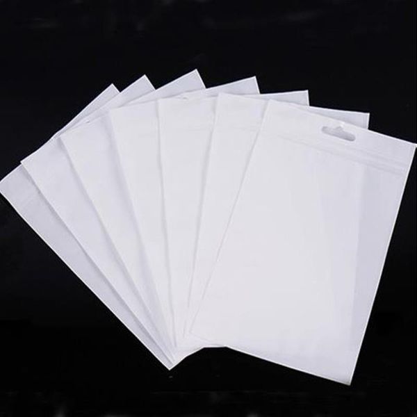 100 шт./лот, белые прозрачные пластиковые пакеты на молнии с застежкой-молнией, самозакрывающаяся прозрачная полиэтиленовая упаковка на молнии, сумка для подвешивания, 11 размеров Phofu Fvpp