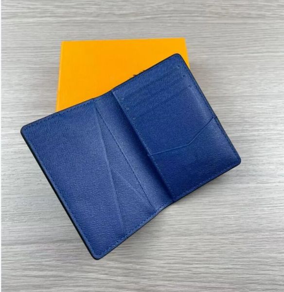 Portafoglio multiplo di alta qualità POCKET ORGANIZER porta carte in pelle portafogli da uomo porta soldi portamonete lettere di fiori crediti pochette soldi corti scatola originale