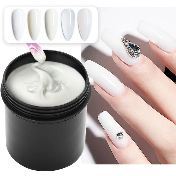 Gel de unhas de unhas brancas leitadas Gel de geléia poli e clara cola de construção rápida construtora transparente para acrílico Gel Unhel Art 231227