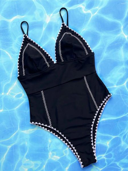 Costumi da bagno femminile sexy a v collo le donne imbottite senza schienale con costume da bagno con costume da bagno femminile mono -costume da bagno monokini nuotare k4968