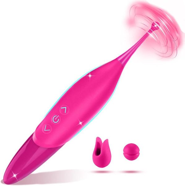 Vibrador feminino poderoso de alta frequência, bastão vibratório clitoriano, ponto g, estimulador com movimento giratório, brinquedos sexuais adultos para mulheres, casais