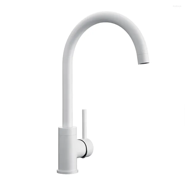 Rubinetti da cucina Installazione per lavabo da appoggio con foro singolo in ottone bianco Vidric e rubinetto per lavabo con acqua fredda