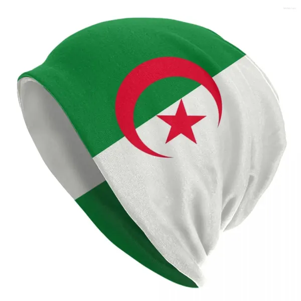 Berets Argélia Bandeira Bonnet Chapéus Cool Knit Hat para Mulheres Homens Inverno Quente Skullies Beanies Caps