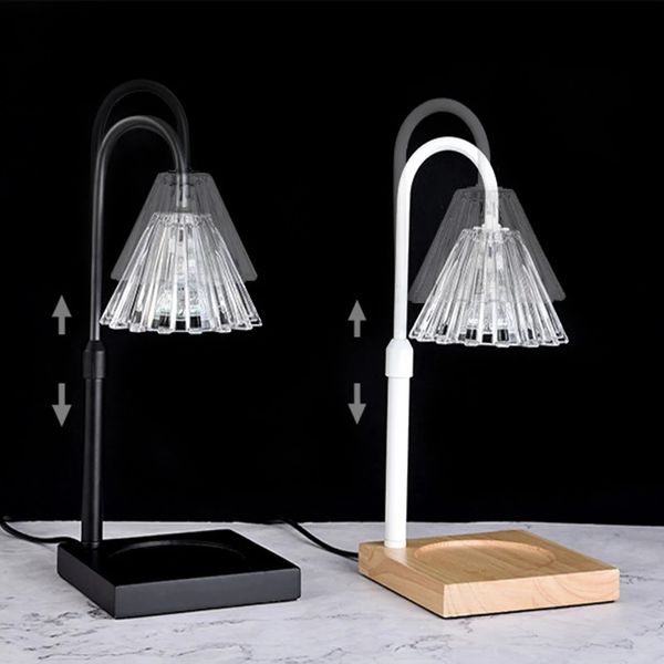 Romantico lampada elettrica a candela Scaldacera Cera che scioglie la luce Tavolo creativo per aromaterapia Base in legno Illuminazione Comodino Profumo Decor 231226